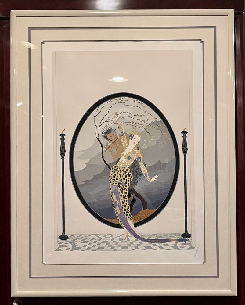 ERTE “Woman and Satyr” Signed Serigraph – RARE AP 11/50 – Large 38″ Framed