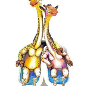 Romance in the Basin: "Giraffes in Love" Bathtub Sculpture