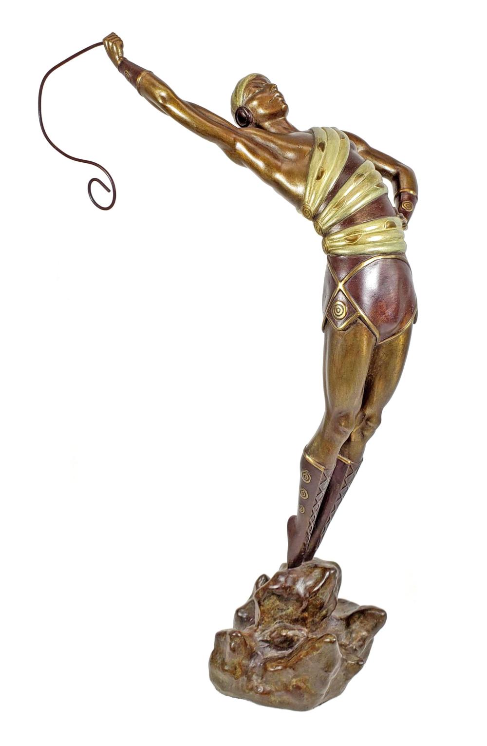 Erte 'Le Danseur' Bronze Art Deco Sculpture H.C. w/ COA signed by Artist - Image 3