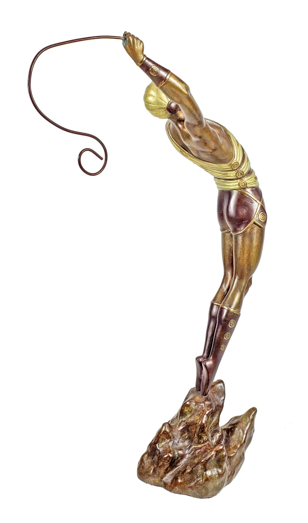Erte 'Le Danseur' Bronze Art Deco Sculpture H.C. w/ COA signed by Artist - Image 4