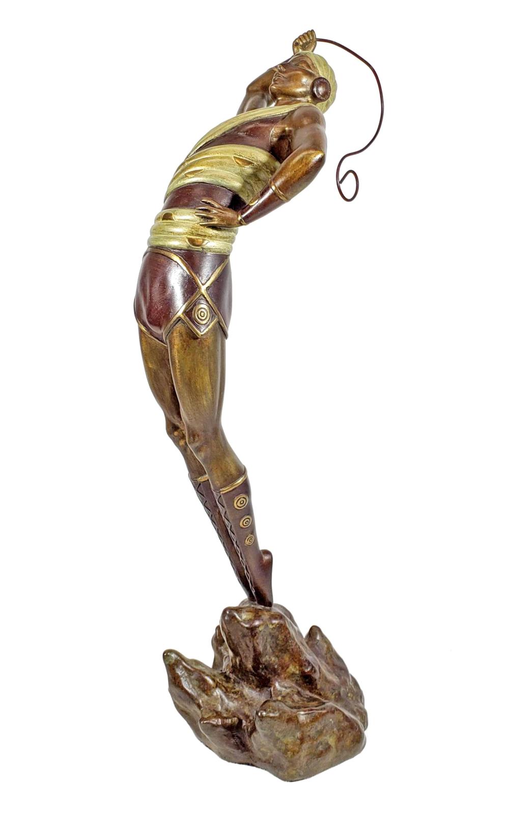 Erte 'Le Danseur' Bronze Art Deco Sculpture H.C. w/ COA signed by Artist - Image 5