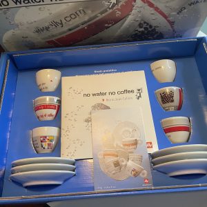Illy Art Collection 2002 Maria Joao Calisto "No Water No Coffee" - Set of 6 Espresso Cups & Saucers - Made in Italy