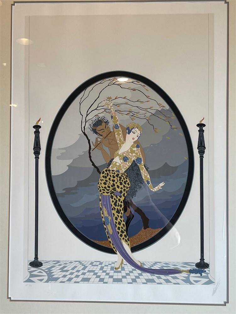 ERTE “Woman and Satyr” Signed Serigraph – RARE AP 11/50 – Large 38″ Framed - Image 4