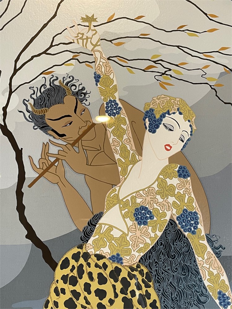 ERTE “Woman and Satyr” Signed Serigraph – RARE AP 11/50 – Large 38″ Framed - Image 5