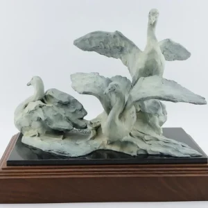 Rare Sherry Salari Sander SWAN STUDY Bronze Sculpture - 1990 - Signed 23/50