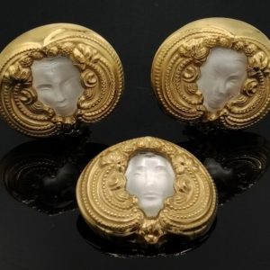 The Nymph’s Radiance: Rare Lalique "Masque de Femme" Frosted Crystal Set