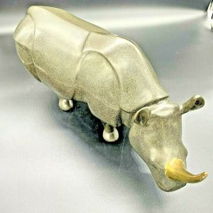 LOET VANDERVEEN Large 18" Bronze RHINO - Rare Edition 80/250 - Retail $5154