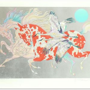 "It Takes Two" – Rare Hand-Laid Silver Leaf Serigraph by Guillaume Azoulay