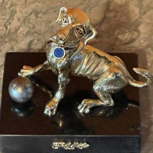 Frank Meisler: "Mini Gold Dog" – Limited Edition Kinetic Sculpture (#P060)