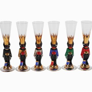 "The Snaps Devils" – Complete Set of 6 Nobel Banquet Glasses by Gunnar Cyrén
