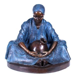 Victor Hugo Castañeda "Mujer en Azul" (1987) – Rare Large-Scale Artist’s Proof (A/P) Bronze Sculpture