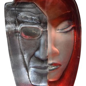"FeMale" – A Monumental Limited Edition Red Crystal Sculpture by Mats Jonasson