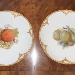 KPM Berlin: Pair of Hand-Painted & Gilded Porcelain Cabinet Plates (9")