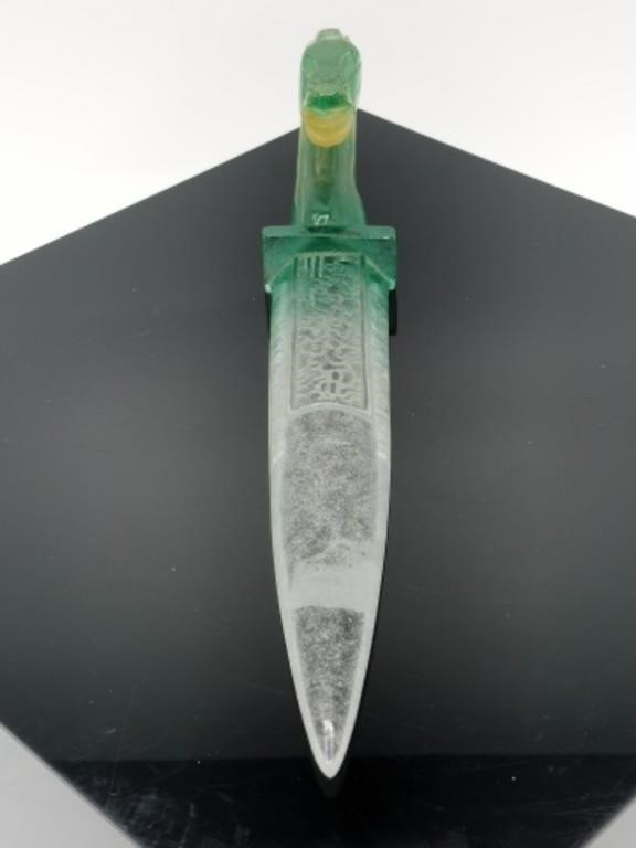 Signed Daum France Crystal "Chevaux De Marly" Dagger (Circa 1970) - Image 6