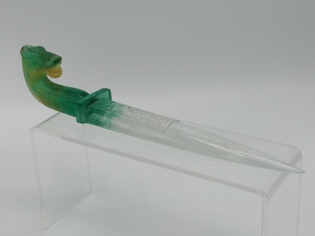 Signed Daum France Crystal "Chevaux De Marly" Dagger (Circa 1970) - Image 8