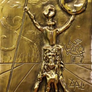 Salvador Dalí: "Don Quixote" (1980) – Limited Edition Gold Patina Bas-Relief