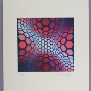 Victor Vasarely: Geometric Op-Art Study – Hand-Signed Limited Edition Lithograph